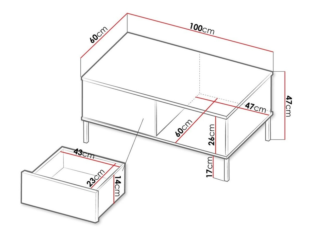 Salontafel Lomsore 102 (Zwart)