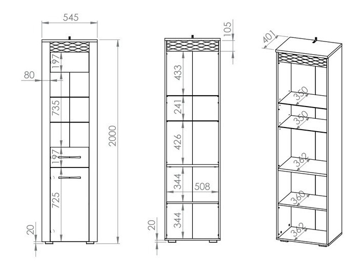 Boekenkast Flonole 102