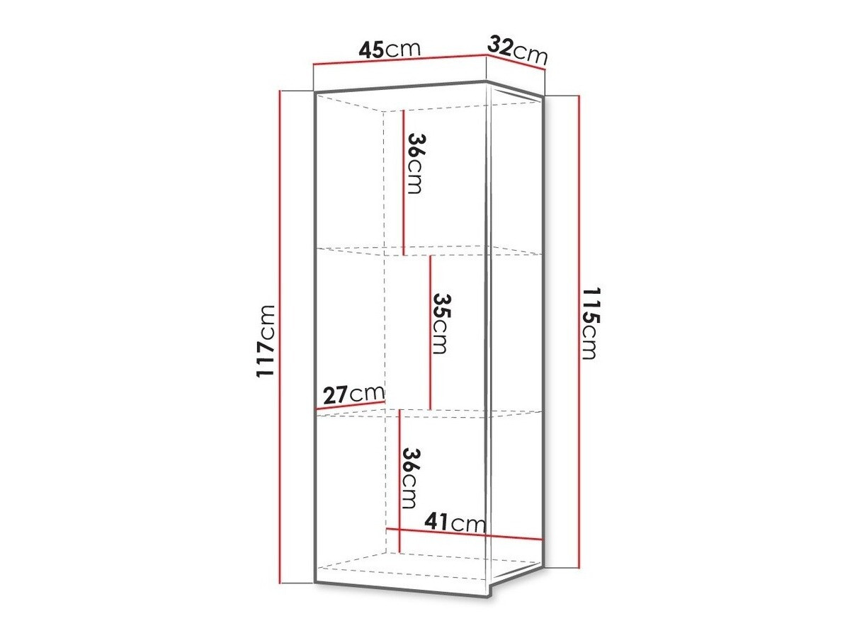 Wandkast Tivdalu 126 (Zwart + Glanzend zwart)