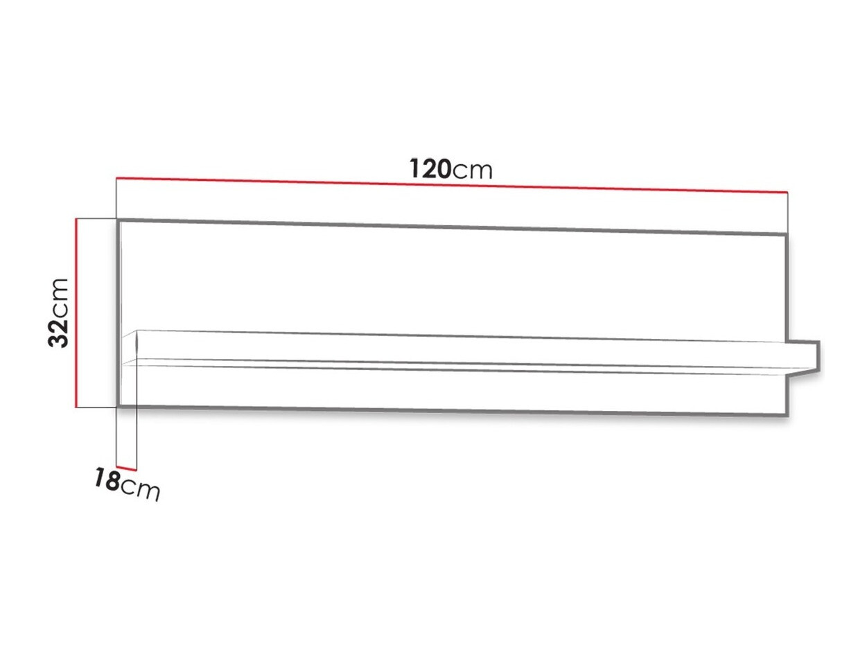 Wandplank Serfeno 108 (Donker essen)