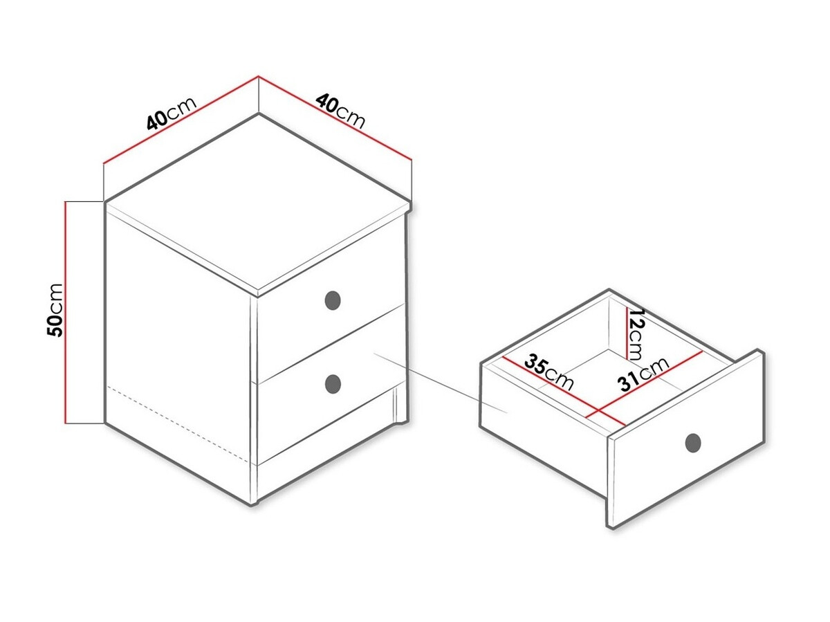 Nachtkastje Almira 108 (Artisan eiken + Grijs)
