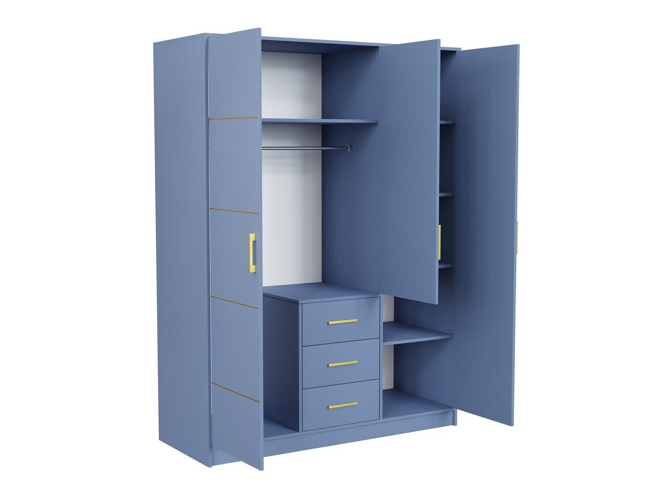 Slaapkamer set Dortivu 154 (Blauw + Inari 96)