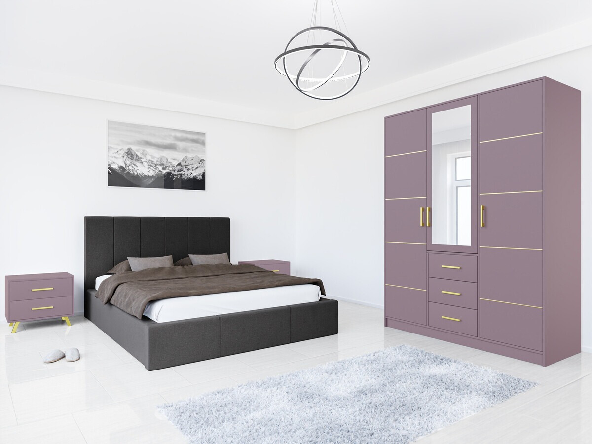 Slaapkamer set Dortivu 154 (Paars + Inari 96)