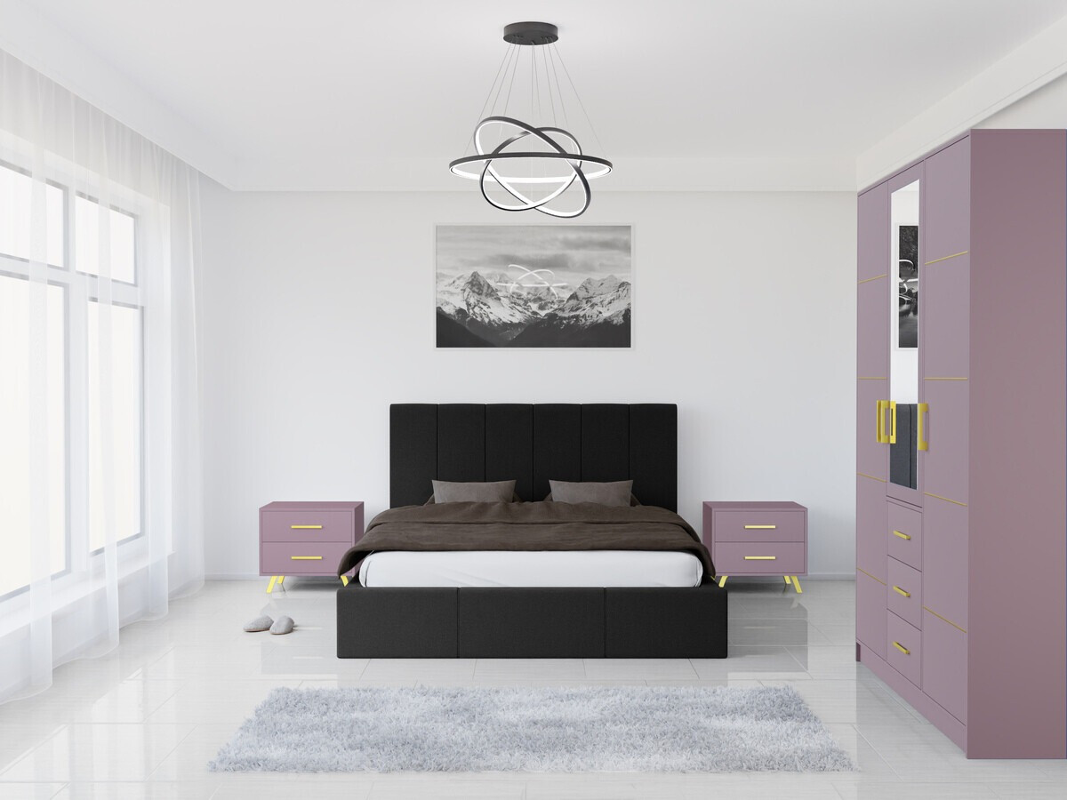Slaapkamer set Dortivu 154 (Paars + Inari 96)