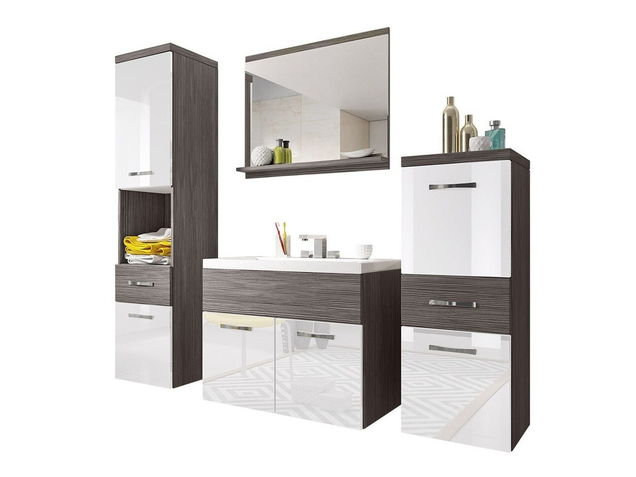 Badkamerset Sarasota 109 (Bodega + Glanzend wit)