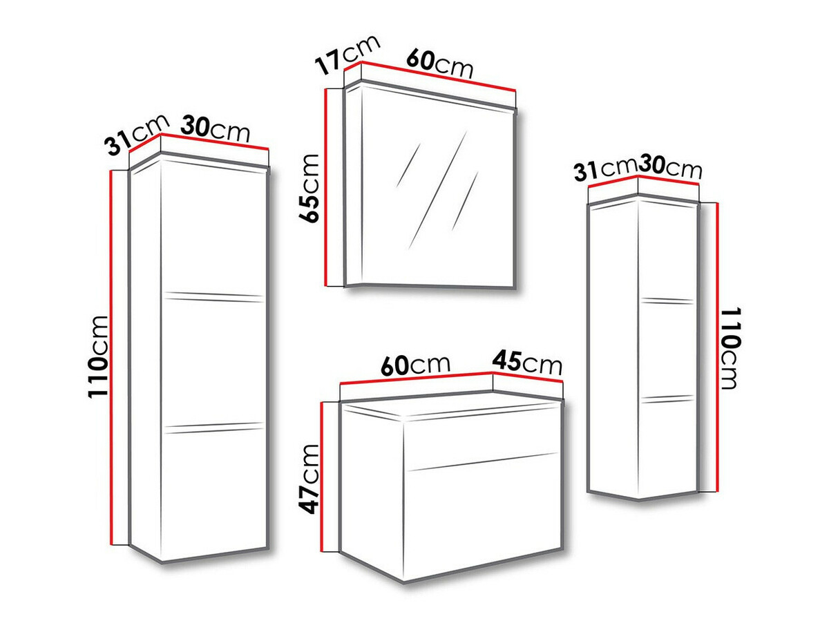 Badkamerset Tucson 105 (Wengé)