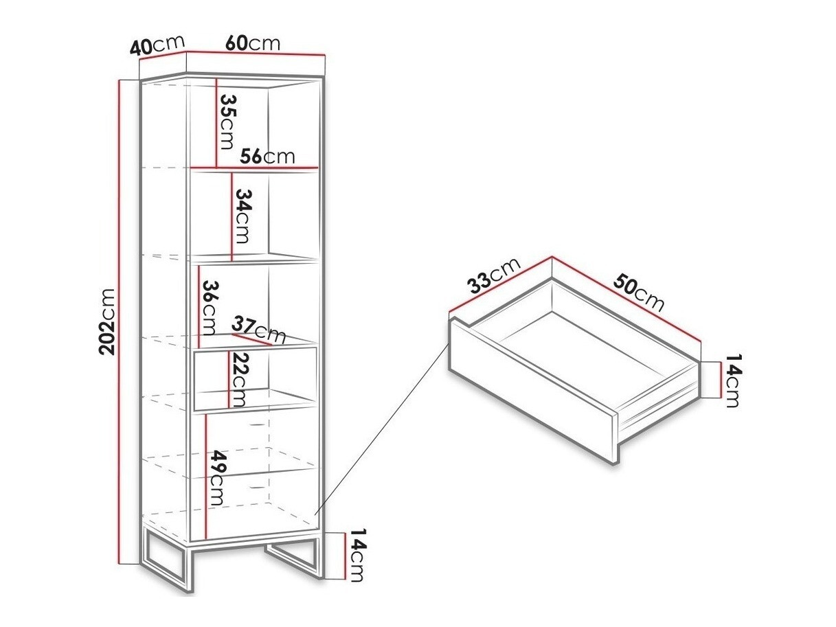 Boekenkast Baltesi 105 (Wit + Artisan eiken)