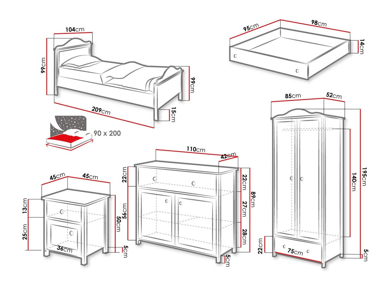 De reeks van de kinderkamer Elblive 126
