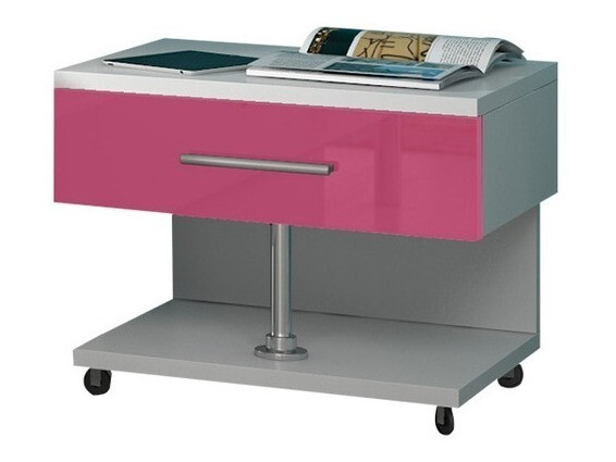 De reeks van de kinderkamer Campus (Glanzend wit + Glanzend roze)