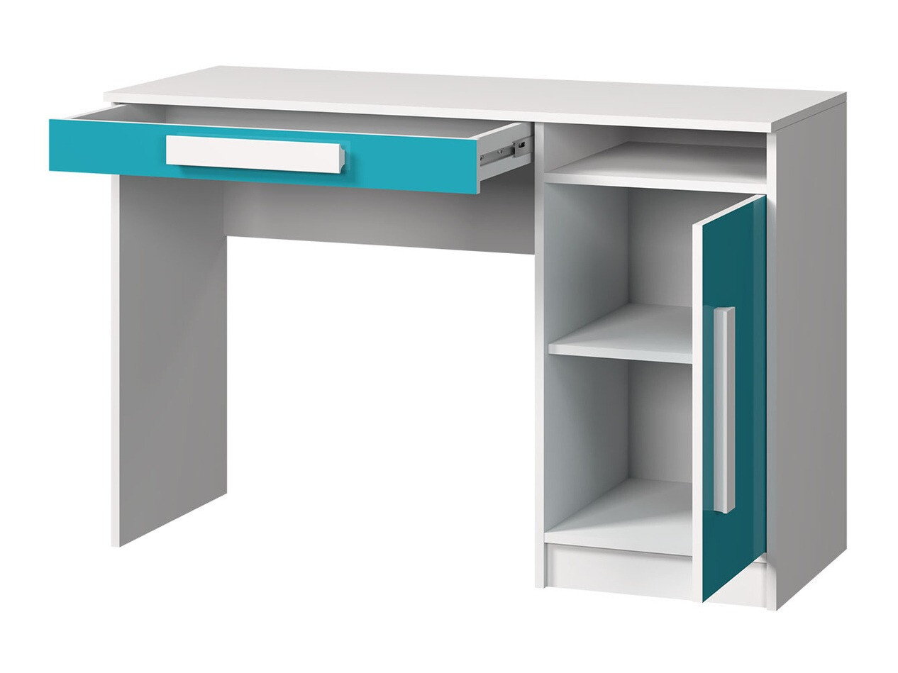 De reeks van de kinderkamer Merevari 107 (Wit + Glanzend wit + Grijs)