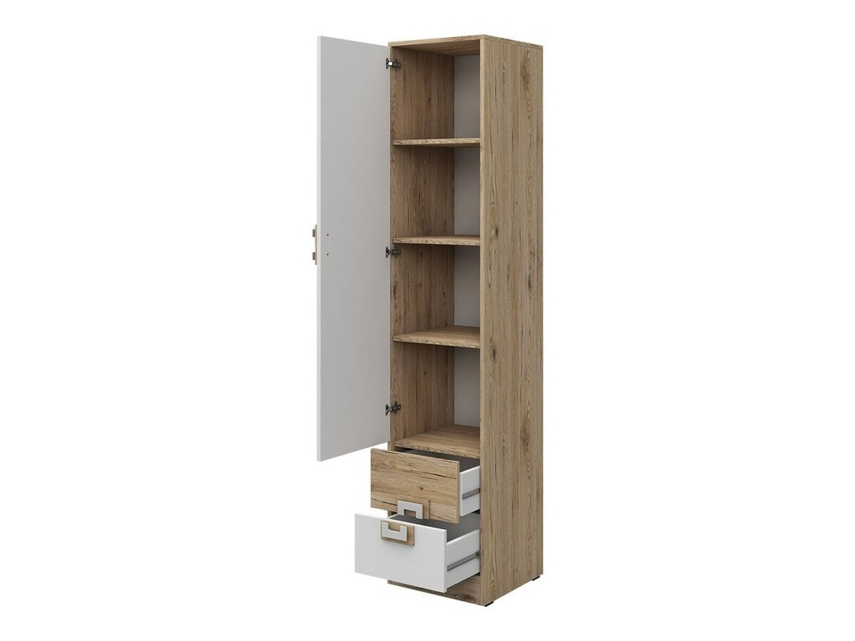 Meubelset Tolfere 106 (Licht eiken + Wit + Turquoise)