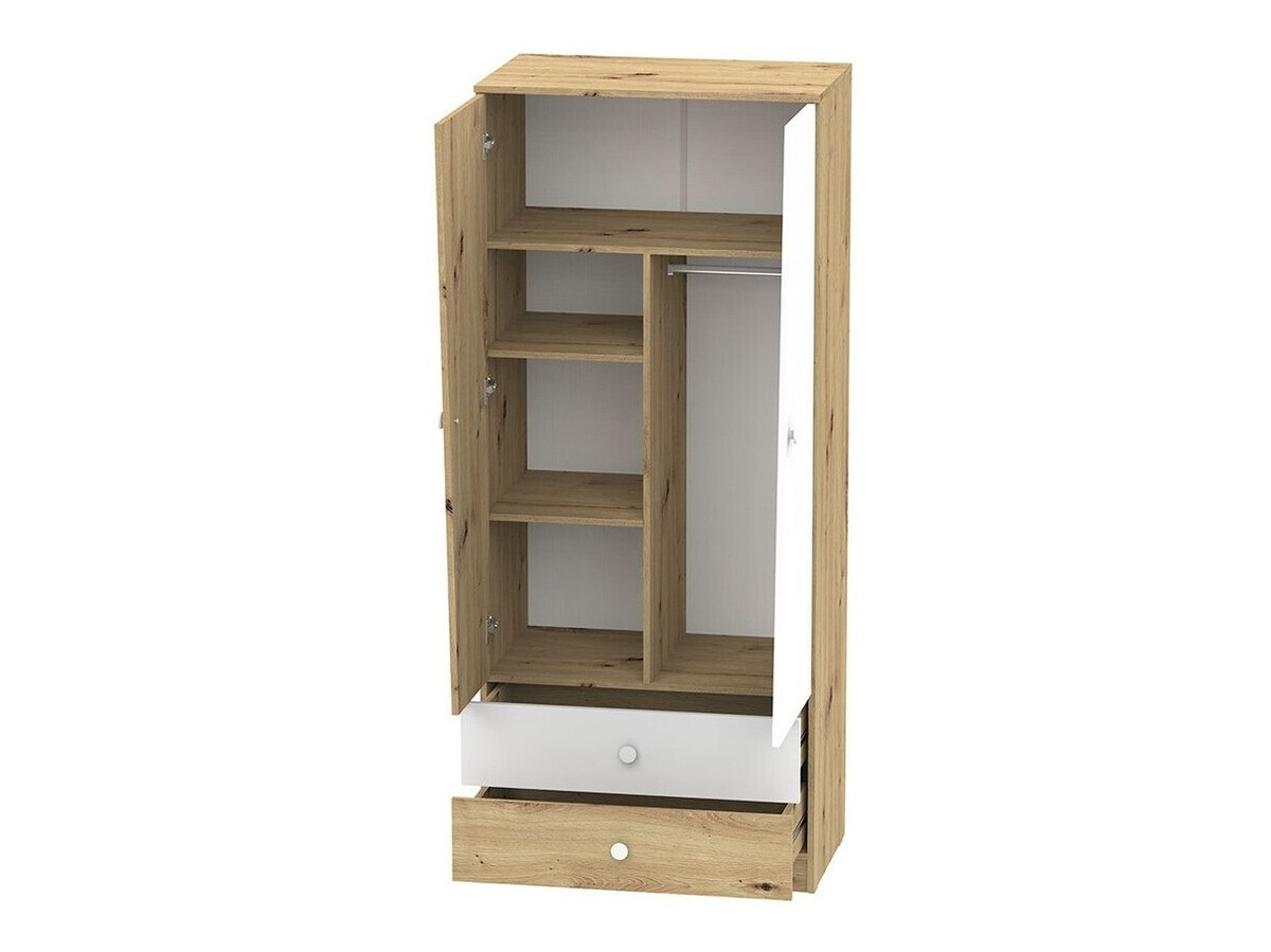 Meubelset Almira 114 (Artisan eiken + Wit + Grijs)