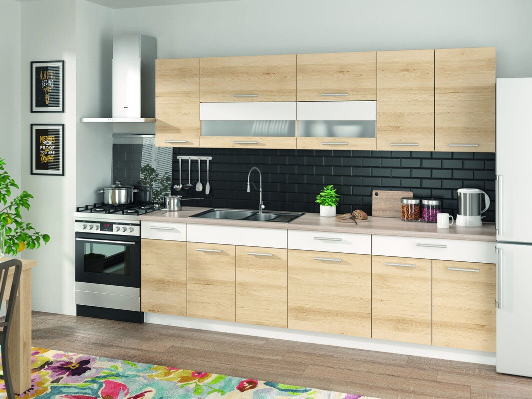 Modulaire spoelbakkast met deuren Mode Beech 115