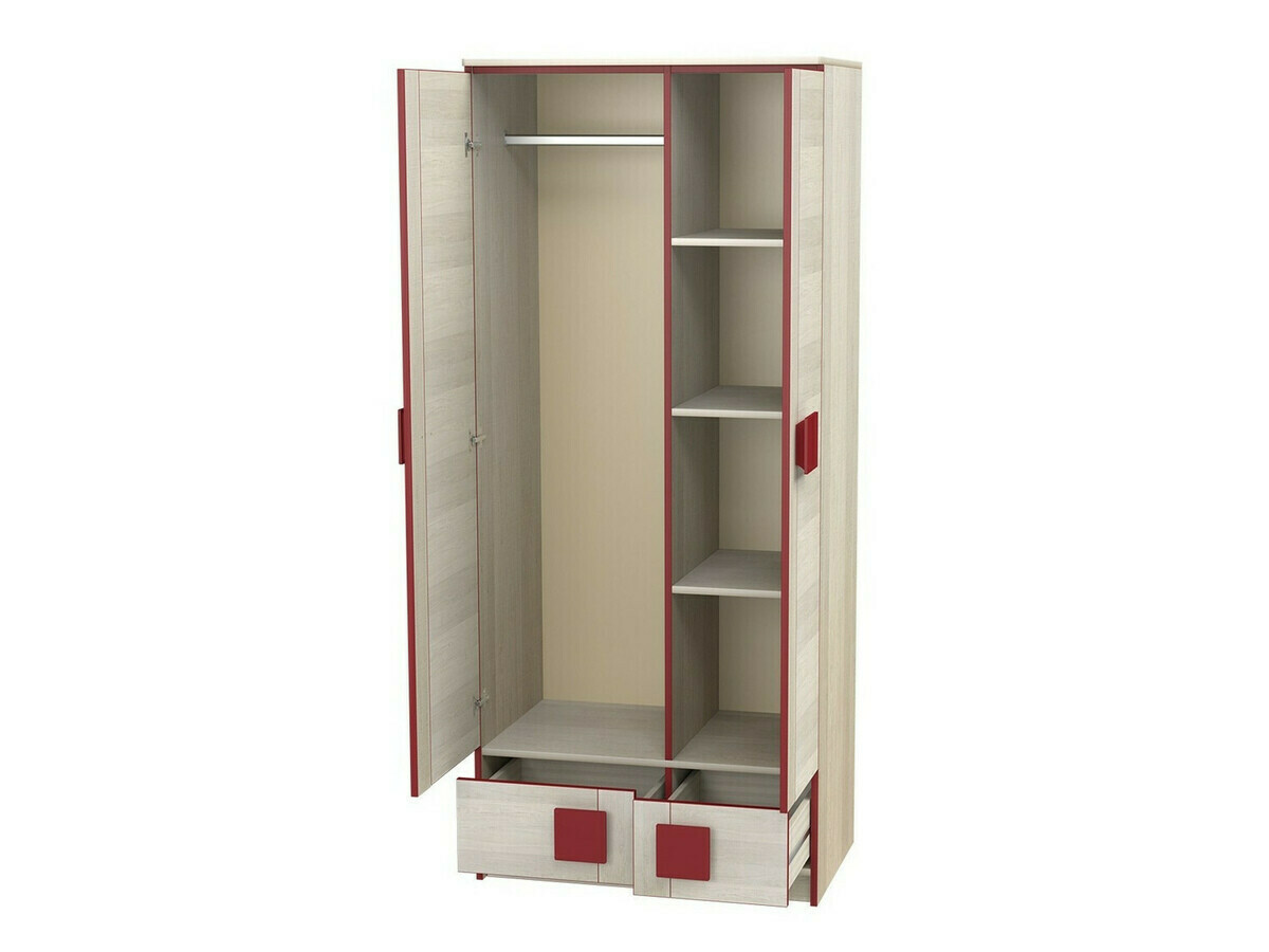 Kledingkast Elmenou 100 (Wit + Antraciet)