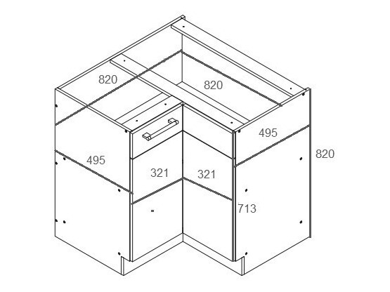 Modulaire hoekkast Mode Beech 118