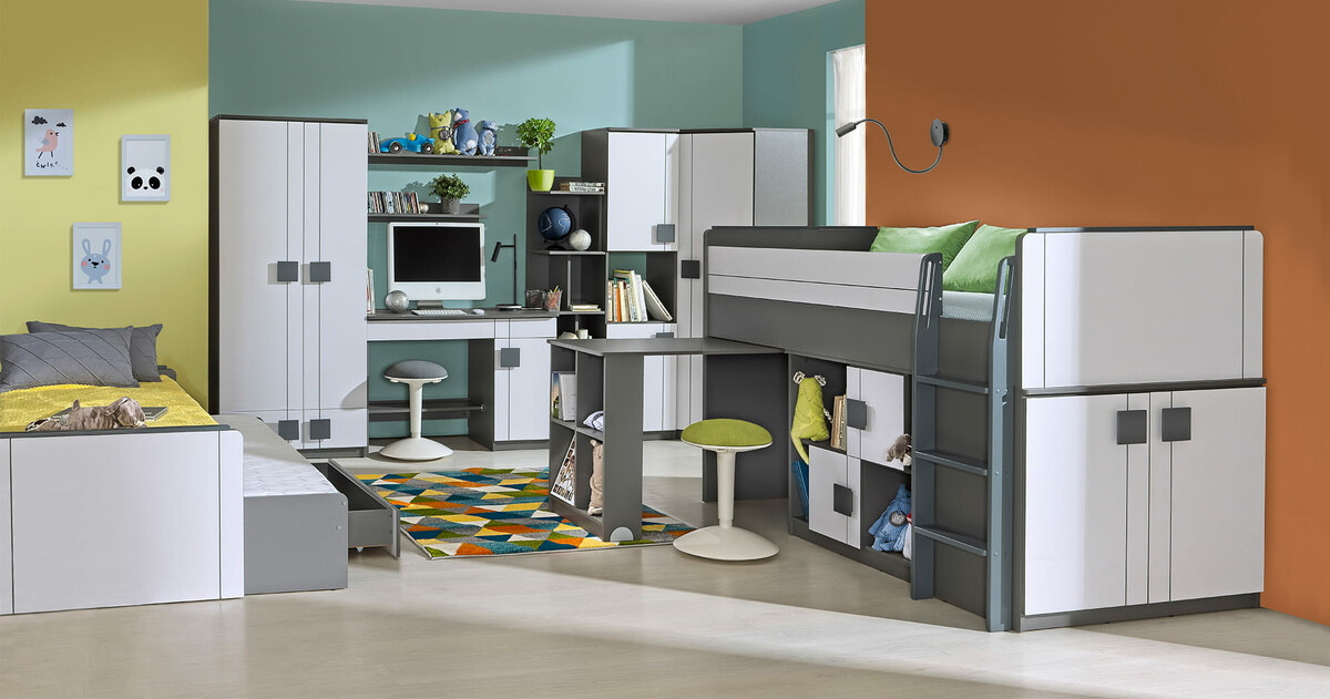 Dressoir Elmenou 116 (Wit + Antraciet)