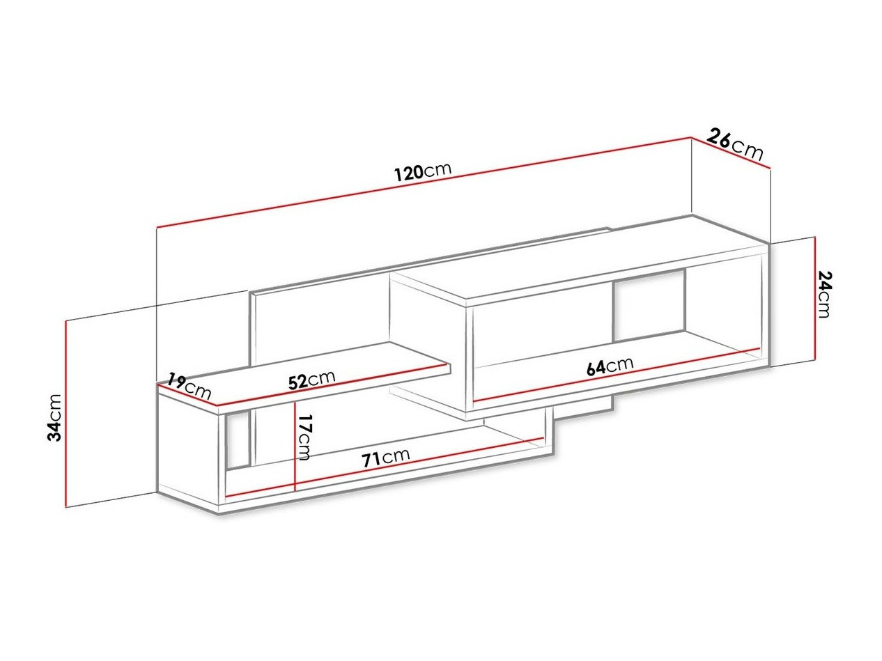 Wandplank Sorviru 105 (Wit + Turquoise)