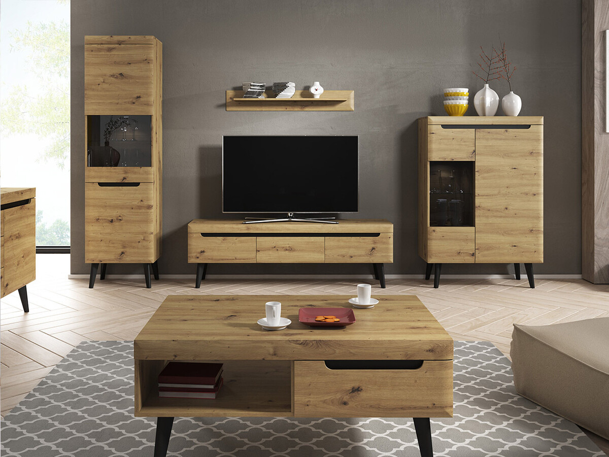 Wandplank Lima 135 (Artisan eiken + Grafiet)