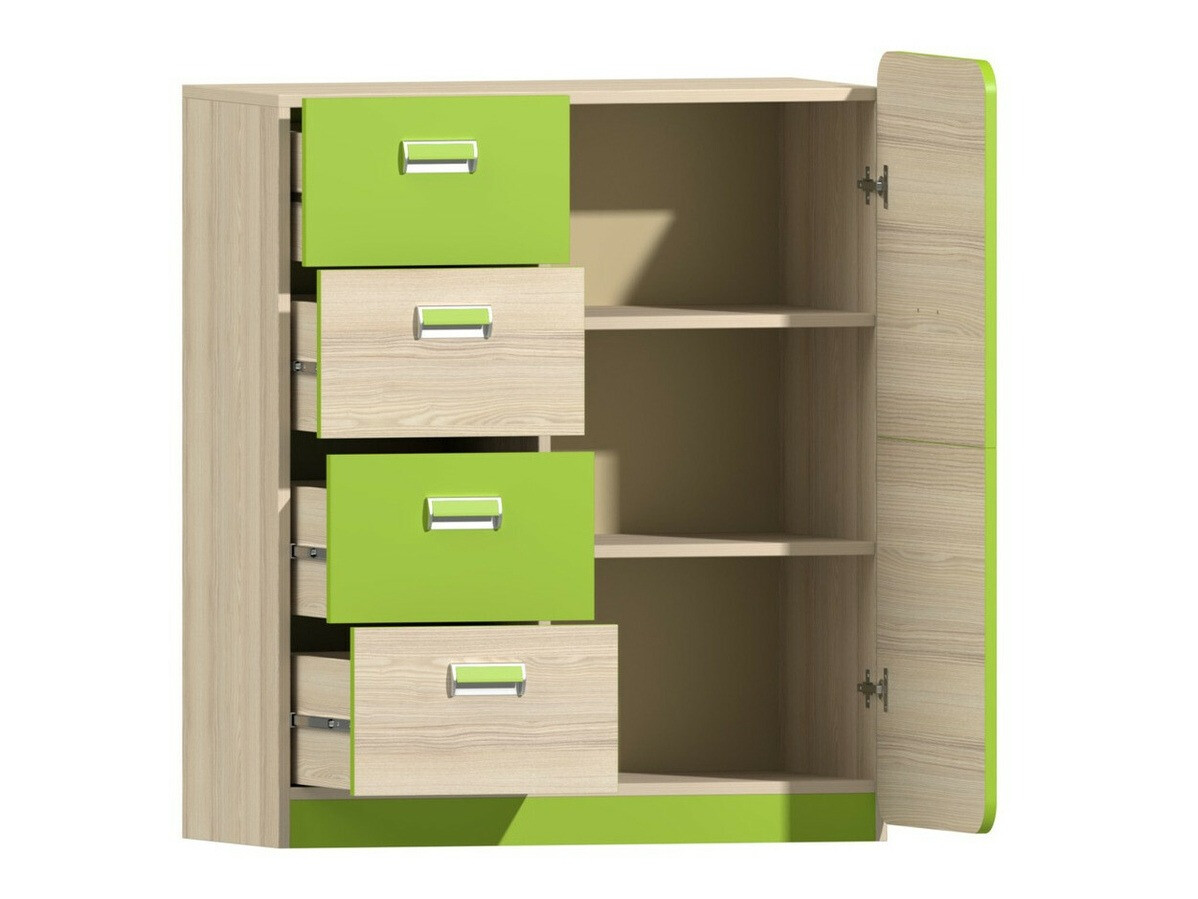 Ladekast Ophmora 105 (Eiken + Wit)