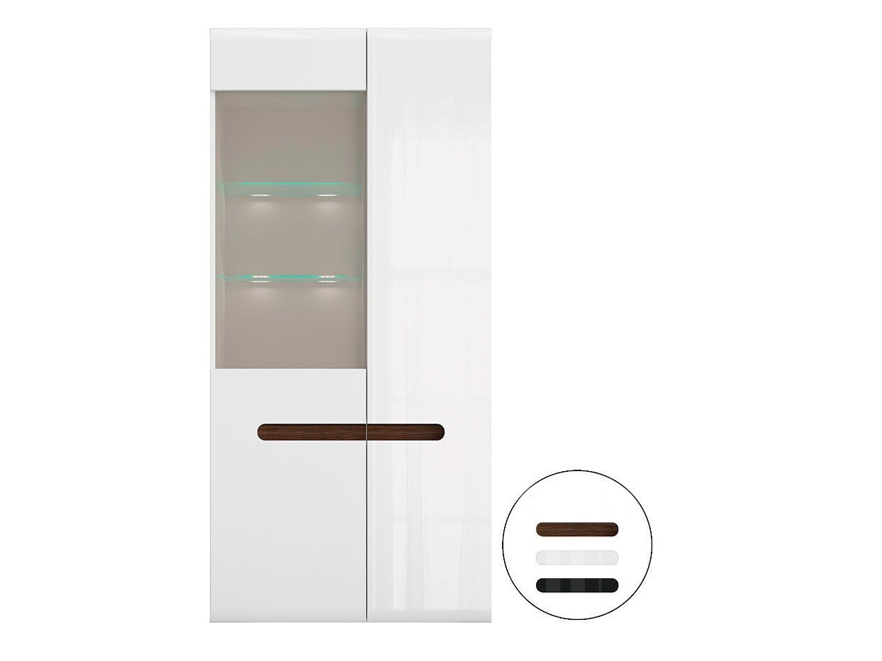 Boekenkast Serveso 114 (Wit + Glanzend wit)