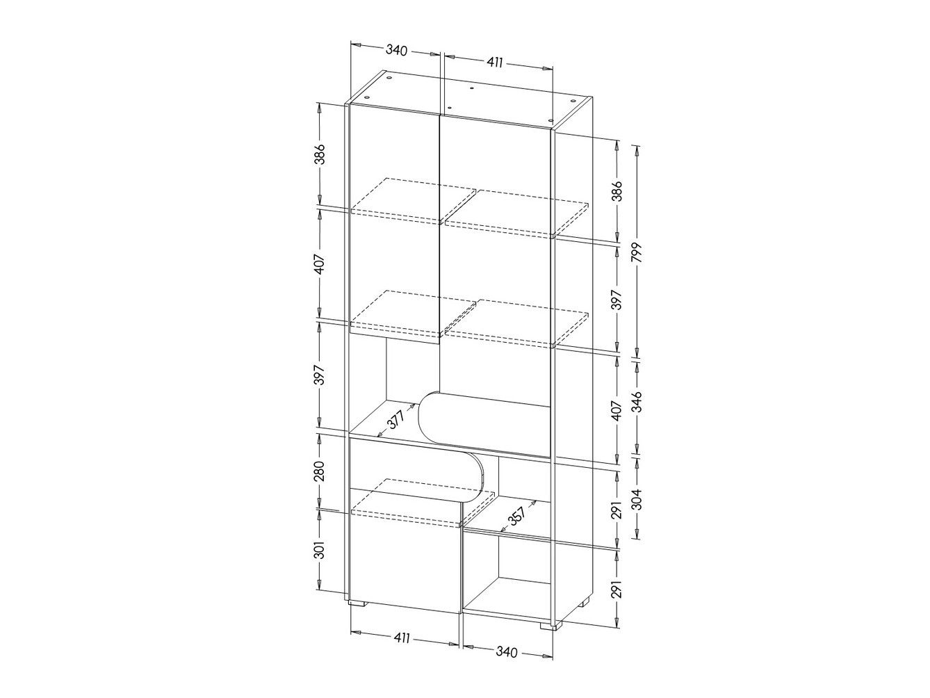 Boekenkast Lomteo 101