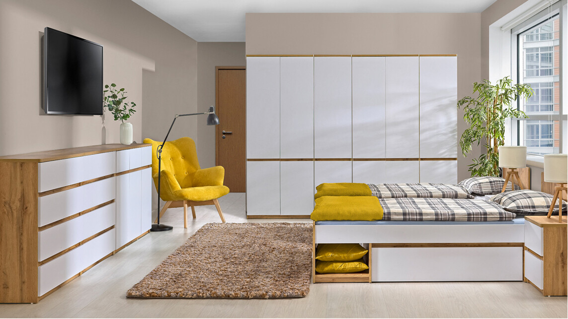 Boekenkast Evaropha 101 (Wotan eik + Wit)