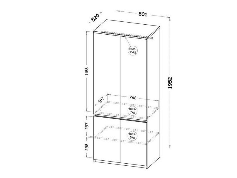 Kledingkast Evaropha 100 (Wotan eik + Wit)