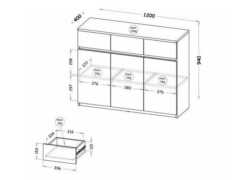 Ladekast Evaropha 105 (Wit)