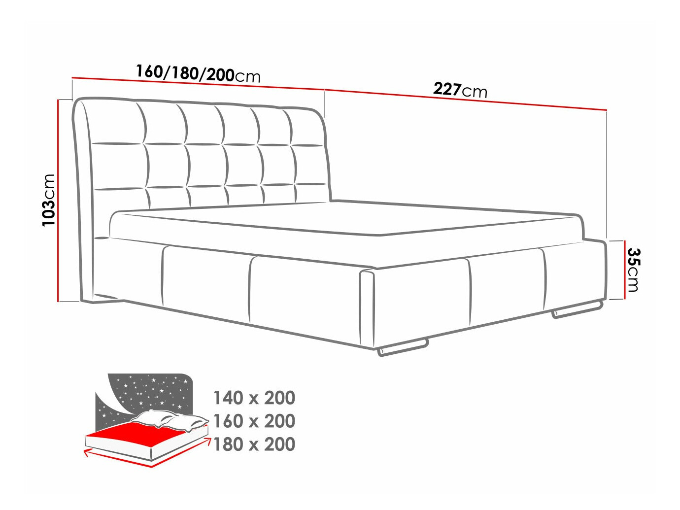 Bed Baltimore 107 (Spirit 13)