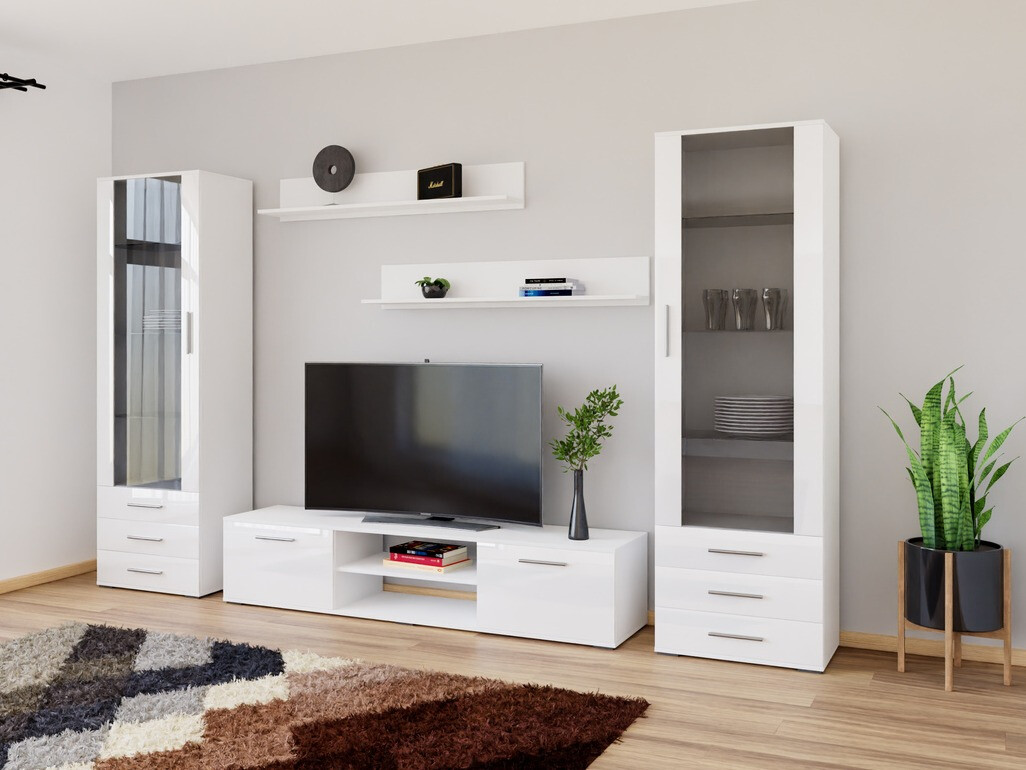 Woonkamerset Tornola 109 (Wit + Glanzend wit)