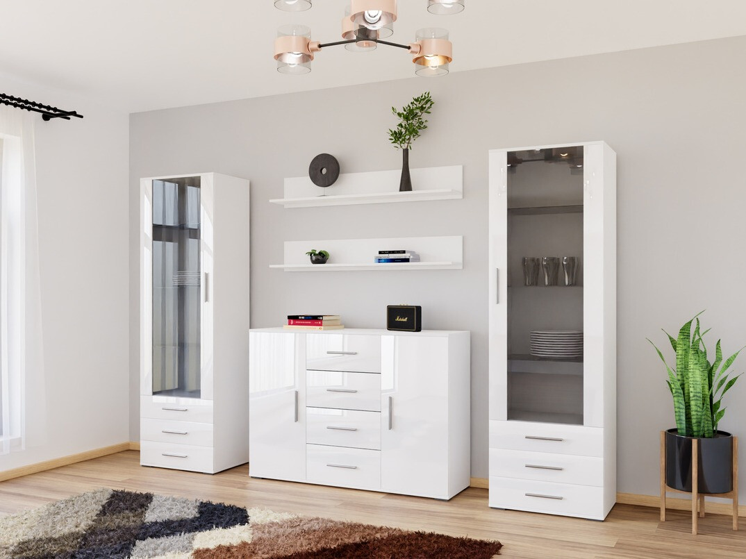 Woonkamerset Tornola 112 (Wit + Glanzend wit)