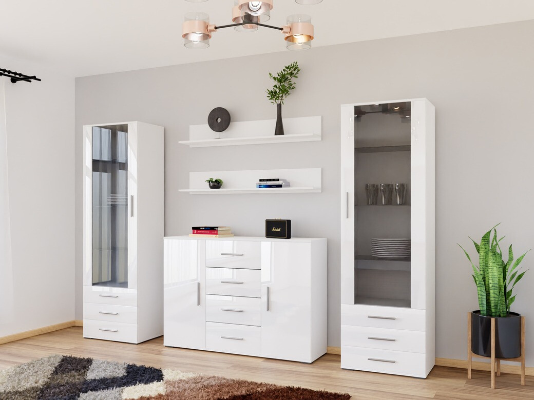 Woonkamerset Tornola 112 (Wit + Glanzend wit)