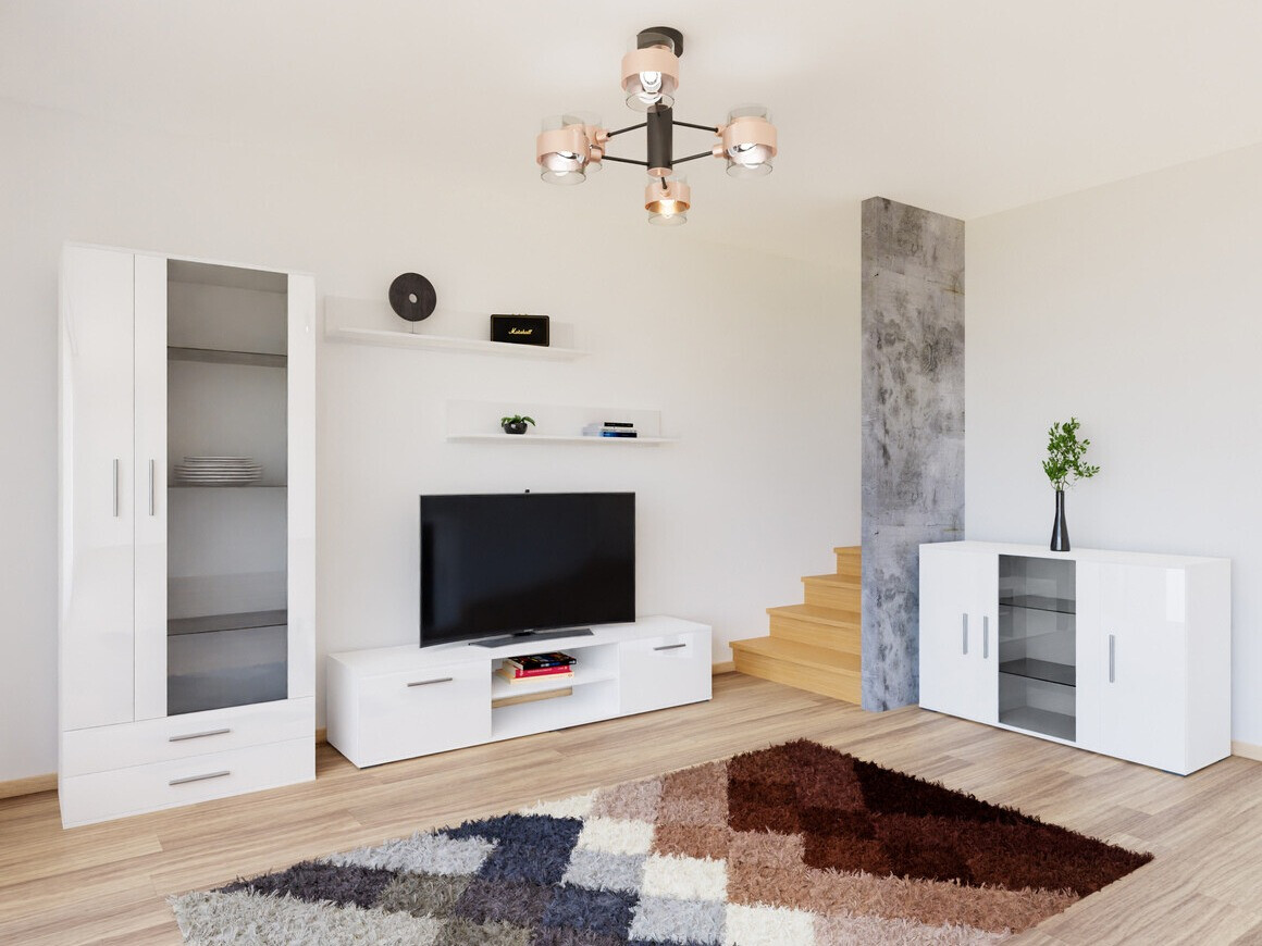 Woonkamerset Tornola 116 (Wit + Glanzend wit)