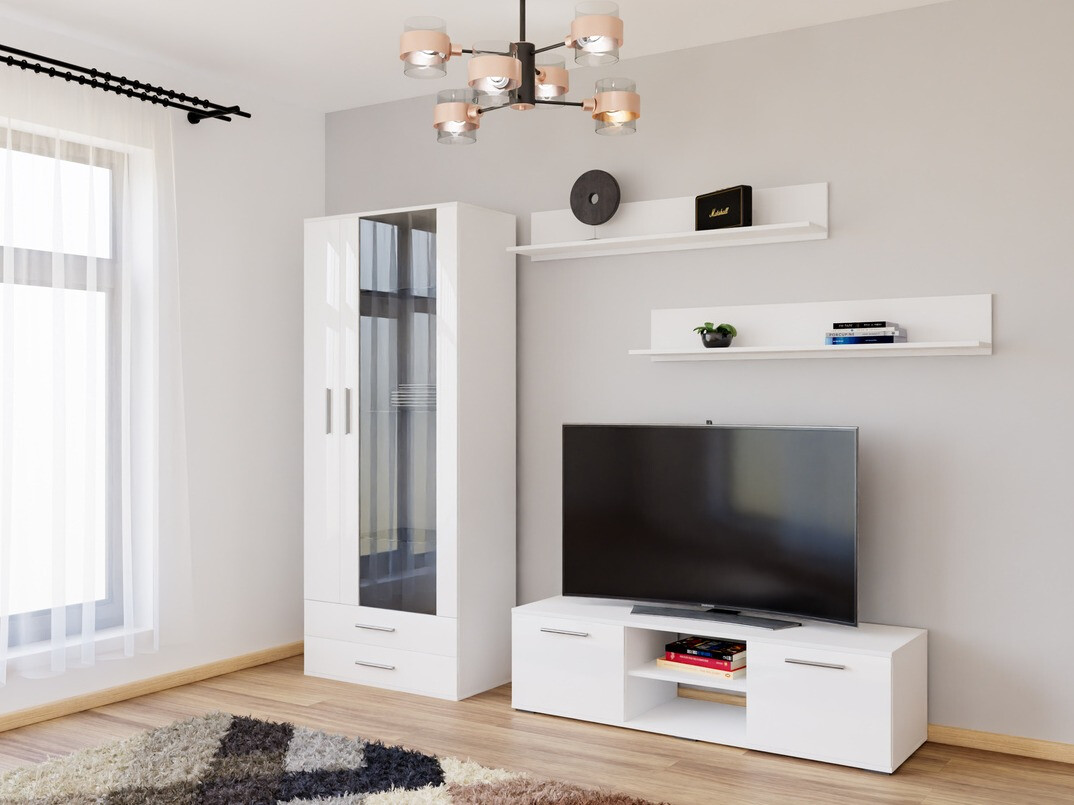 Woonkamerset Tornola 117 (Wit + Glanzend wit)