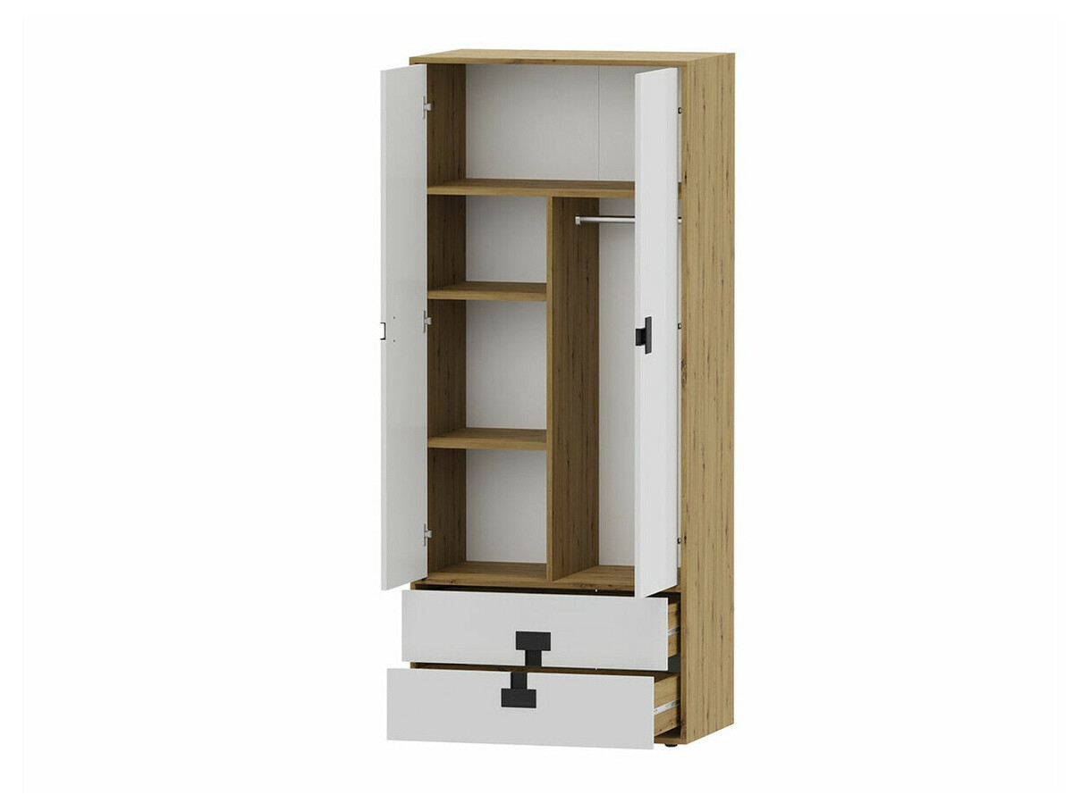 Thuiskantoorset Florevi 104 (Mat wit + Artisan eiken)