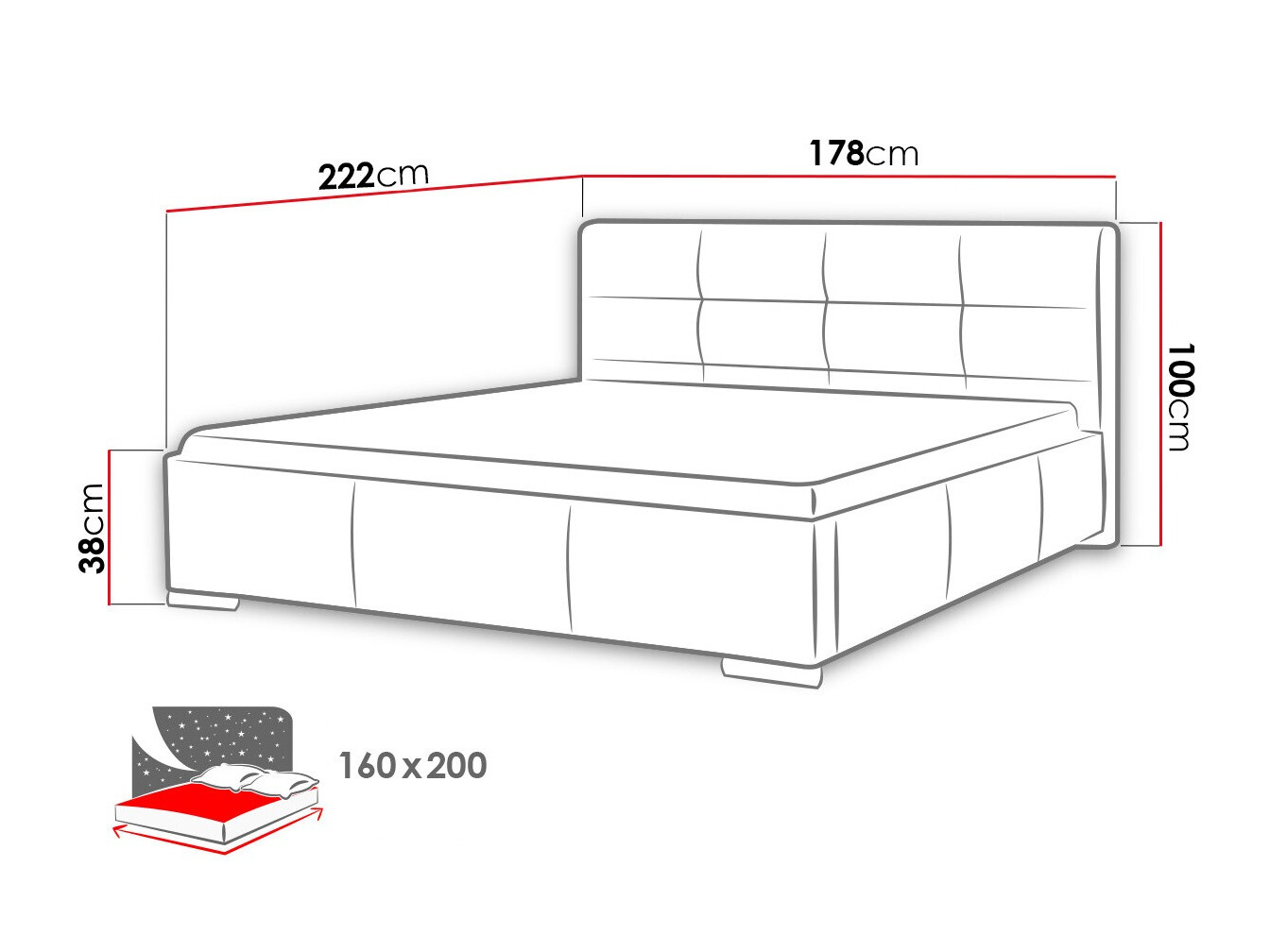 Bed Baltimore 108 (Soft 033)