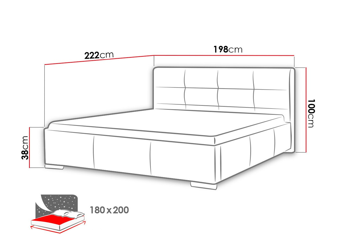 Bed Baltimore 108 (Soft 033)