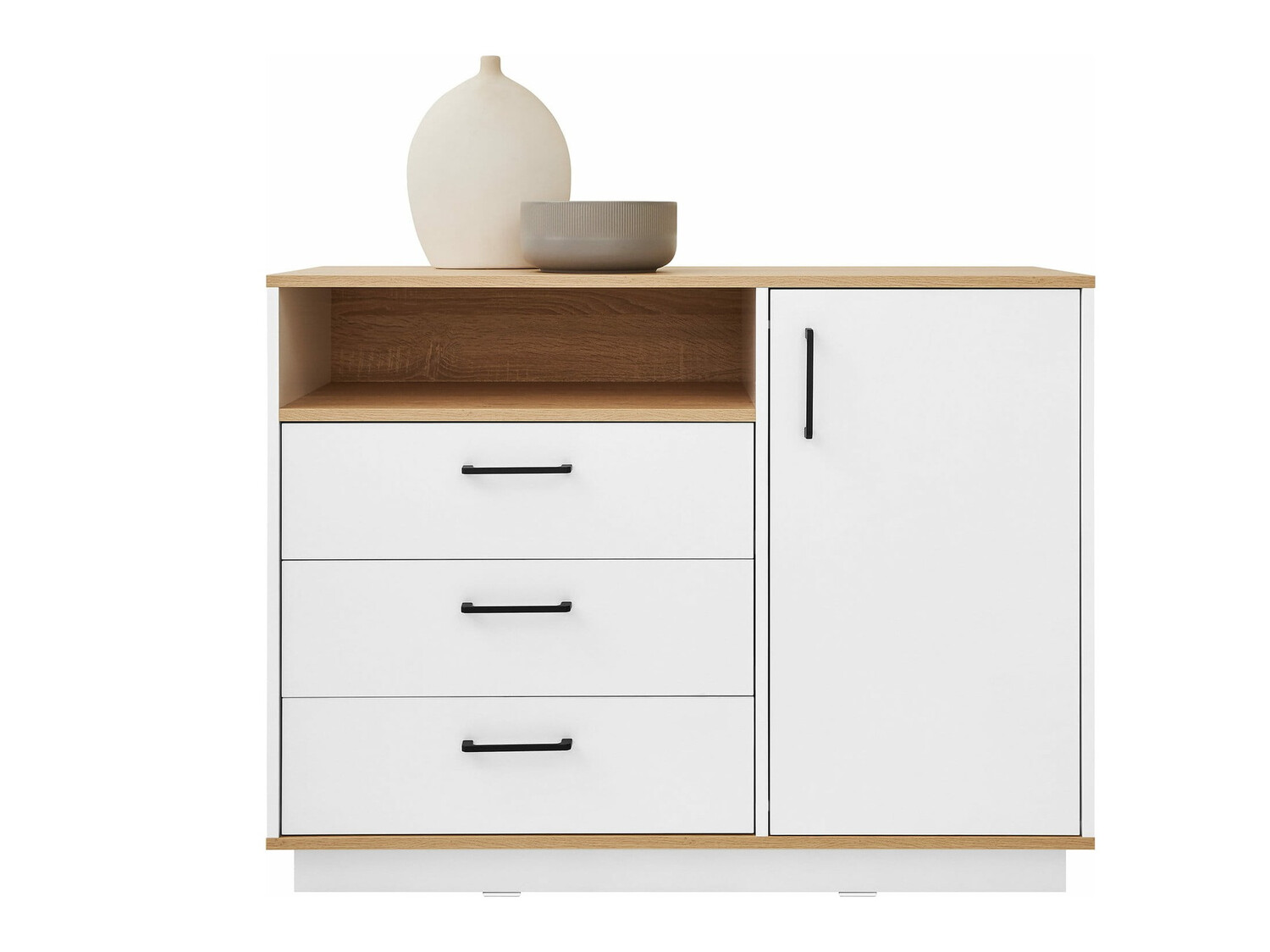 Ladekast Omaha T123 (Licht eiken + Wit)