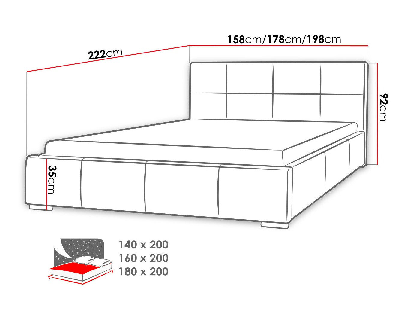 Bed Baltimore 122 (Spirit 13)