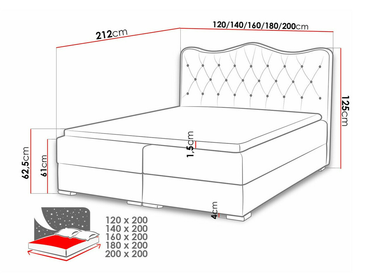 Boxspring Baltimore 162 (Soft 010A)