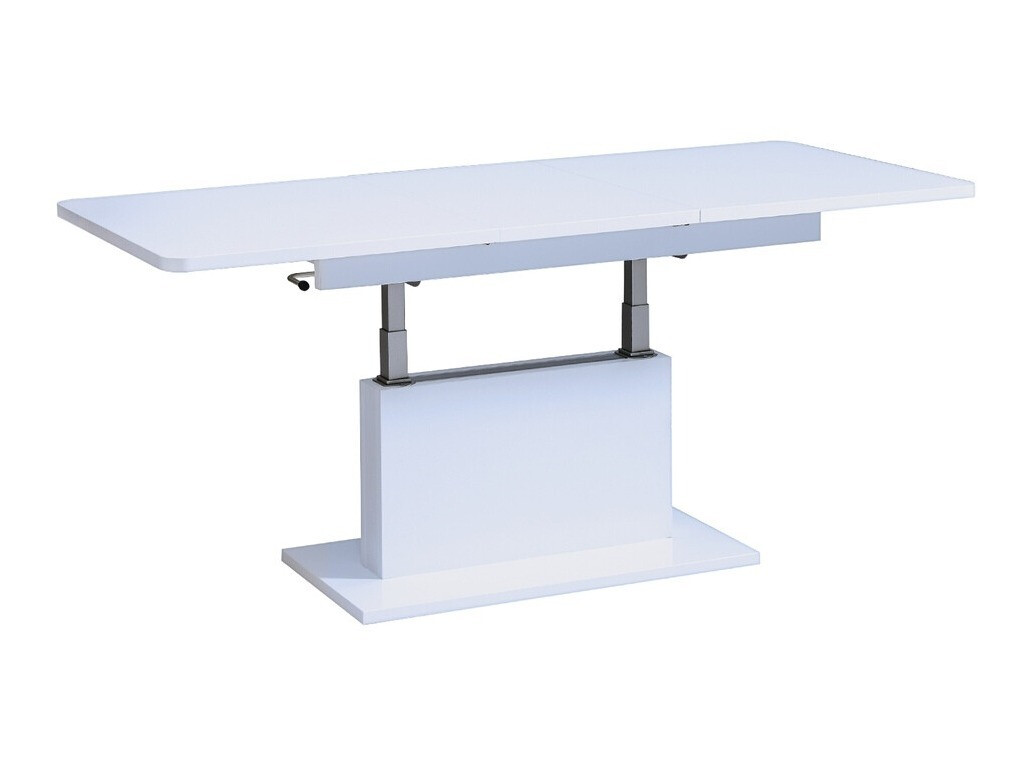 Transformeerbare salontafel Ogden 158 (Glanzend wit + Wit)