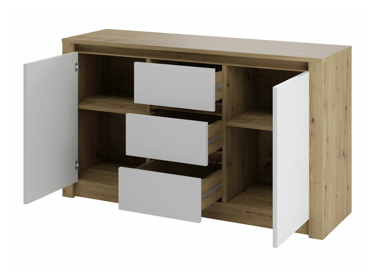 Woonkamerset Deldale 115 (Artisan eiken + Wit)