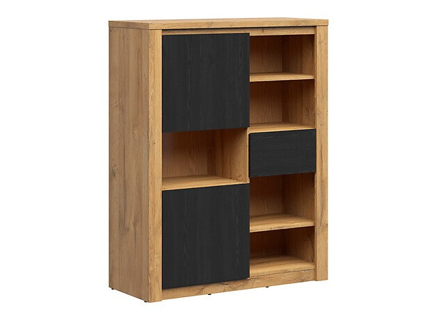 Boekenkast Boston 636 (Zwart eik + Eiken)