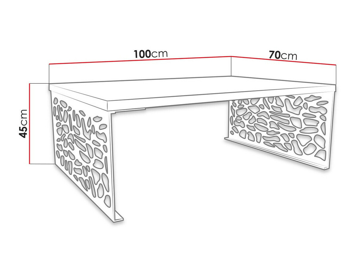 Salontafel Germantown 107 (Glanzend zwart + Matzwart)