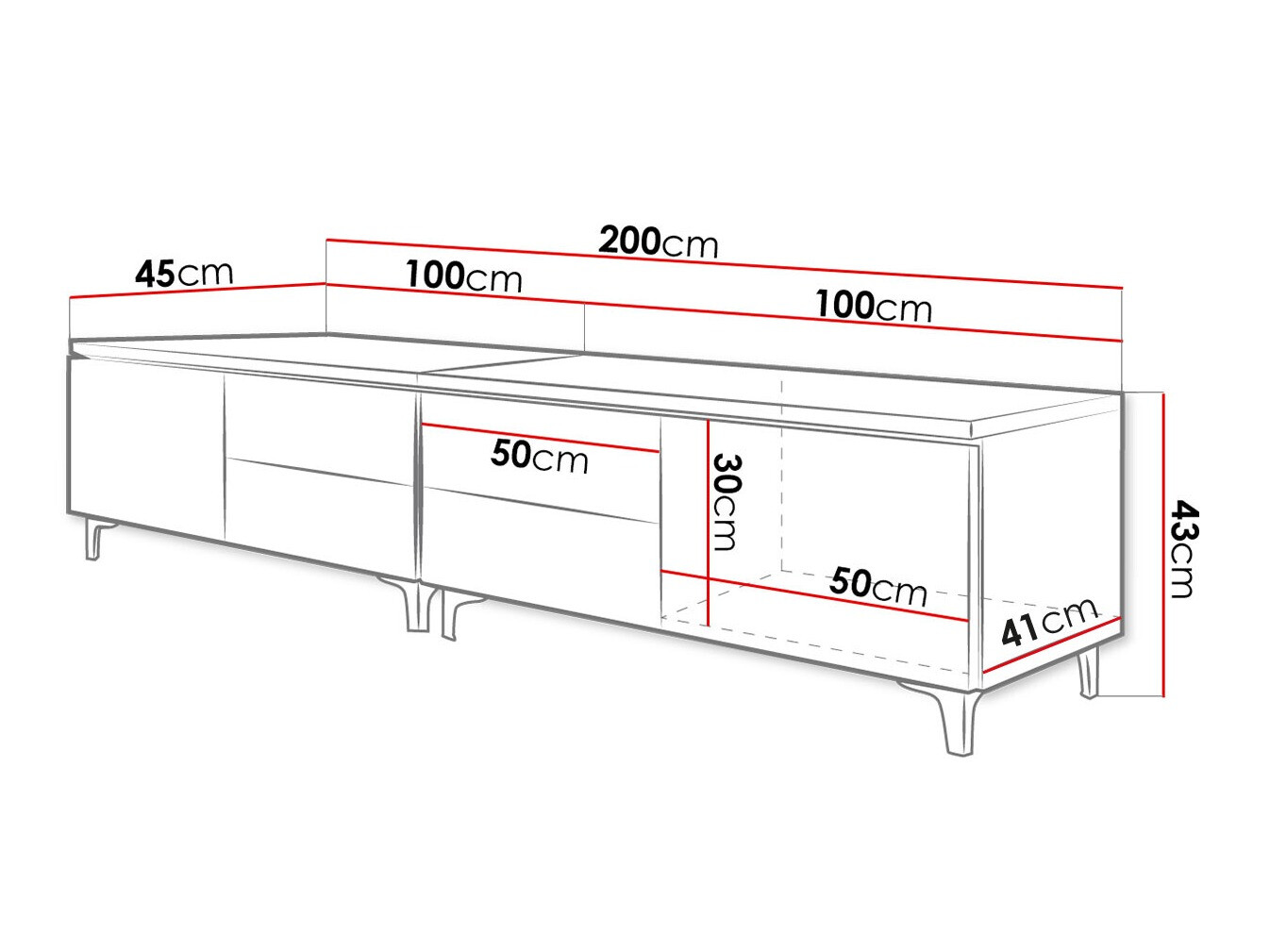TV-meubel Hortus I (Wit + Glanzend wit)