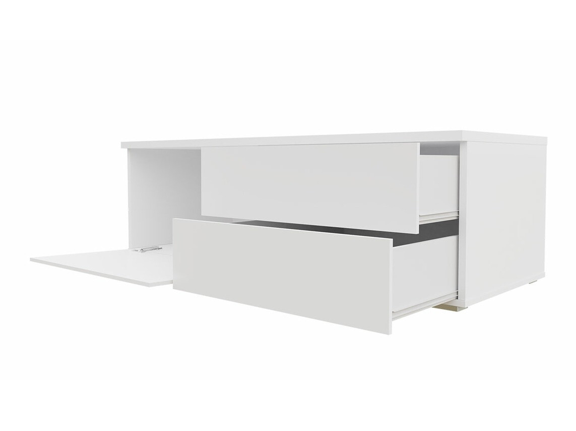 TV-meubel Nashville 129 (Wit + Glanzend zwart)