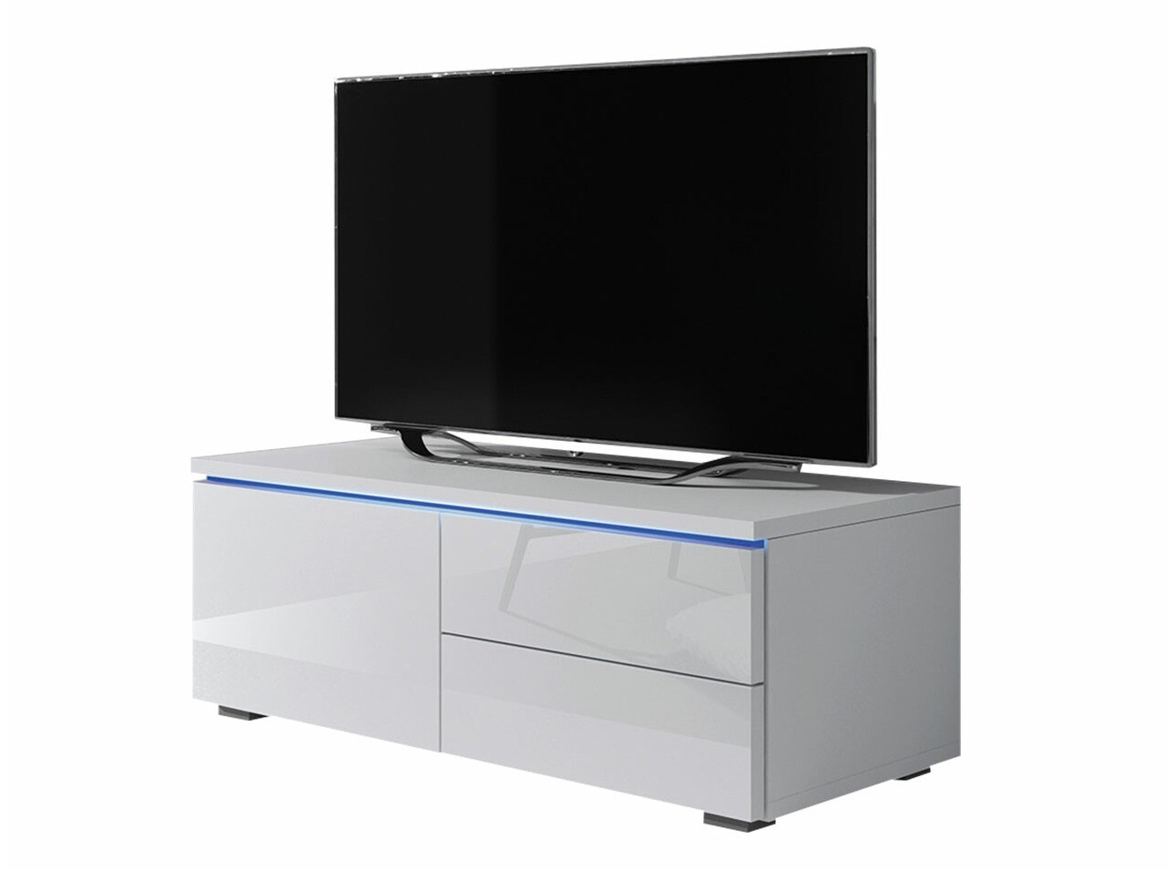 TV-meubel Nashville 130 (Wit + Glanzend wit)