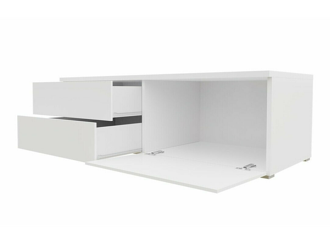 TV-meubel Uva VI (Wit + Glanzend wit)