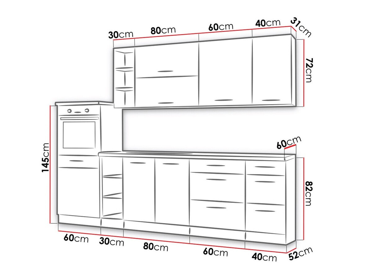 Modulaire keukenset Wood White 136