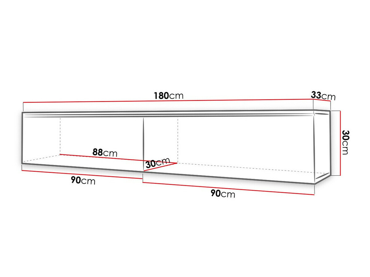 TV-meubel Scientia I (Beton + Glanzend wit)